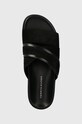 Tommy Hilfiger klapki zamszowe ELEVATED TH CRISS SUEDE SANDAL czarny FM0FM05065