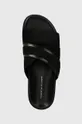 nero Tommy Hilfiger ciabatte slide in camoscio ELEVATED TH CRISS SUEDE SANDAL