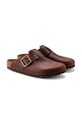 Birkenstock slapi de piele Boston Bold Gap maro 1022589