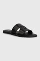 Karl Lagerfeld bőr papucs KASTOR III KL fekete KL70224.000