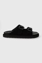 BOSS papuci din piele Cliff negru 50516784.001