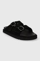 BOSS papuci din piele Cliff 50516784.001 negru SS24