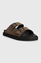 BOSS papucs velúrból Cliff 50516784.265 barna SS24