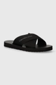 nero Calvin Klein Jeans ciabatte slide CROSS SANDAL SLIPON RP IN BTW Uomo