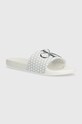 Calvin Klein Jeans klapki SLIDE AOP biały YM0YM00955