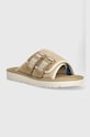 Semišové pantofle UGG Goldencoast Strap Slide 1142730.SSNT béžová SS24