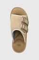 Semišové pantofle UGG Goldencoast Strap Slide béžová 1142730.SSNT