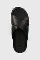 UGG klapki skórzane Capitola Cross Slide czarny 1153076.BLK