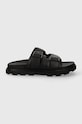 UGG bőr papucs Capitola Buckle Slide fekete 1153102.BLK
