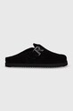 Represent ciabatte slide in camoscio Initial Mule nero MF9003.01
