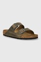 Nubukové šľapky Birkenstock Arizona zelená 1027022