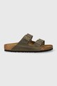 Nubukové šľapky Birkenstock Arizona 1027022 zelená SS24