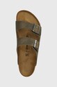 Nubukové šľapky Birkenstock Arizona zelená 1027022