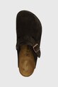 Замшевые шлепанцы Birkenstock Boston коричневый 60901
