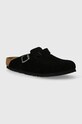 Παντόφλες σουέτ Birkenstock Boston μαύρο 1027142