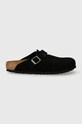 Παντόφλες σουέτ Birkenstock Boston 1027142 μαύρο SS24