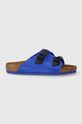 Semišové pantofle Birkenstock Zürich 1026800 modrá SS24