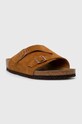 Birkenstock papuci din piele Zürich 1023842 maro SS24