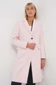 Μάλλινο παλτό Tommy Hilfiger ροζ