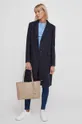Μάλλινο παλτό Tommy Hilfiger σκούρο μπλε