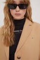 Kabát s prímesou vlny Tommy Jeans DW0DW17232 béžová