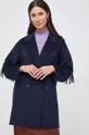 σκούρο μπλε Μάλλινο παλτό Twinset Γυναικεία