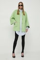 Luisa Spagnoli płaszcz wełniany 540678 zielony SS24