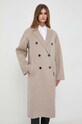 Odzież Karl Lagerfeld płaszcz wełniany 240W1500 beżowy