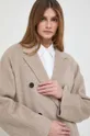 béžová Vlnený kabát Karl Lagerfeld