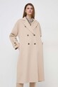 Weekend Max Mara płaszcz wełniany beżowy 2415011031600