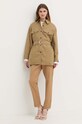 Kabát s prímesou ľanu Weekend Max Mara 2415041082600 béžová SS24