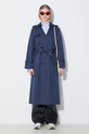 Clothing Kenzo trench coat Solid Elongated Kimono Trench FE52MA0729OV.77 navy