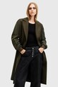 Пальто с шерстью AllSaints PAULAH без капюшона зелёный W007OZ