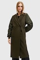 AllSaints płaszcz z wełną PAULAH zielony W007OZ