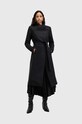 AllSaints palton de lana RILEY cu captuseala negru W009OZ