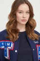 tmavomodrá Vlnená bunda bomber Tommy Hilfiger