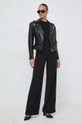 Δερμάτινο jacket Elisabetta Franchi μαύρο