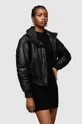 nero AllSaints giacca in pelle stile bomber Sloane Donna