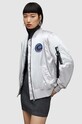 AllSaints kurtka bomber Echo bez kaptura srebrny WO089Z