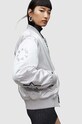 AllSaints kurtka bomber Echo srebrny WO089Z