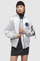 AllSaints kurtka bomber Echo WO089Z srebrny