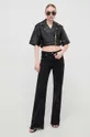 Kožená bunda Versace Jeans Couture čierna