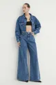 Rifľová bunda Moschino Jeans modrá