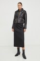 The Kooples kurtka skórzana FCUI28002K czarny SS24