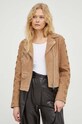 The Kooples o jacheta biker din piele intoarsa FCUI28003K bej