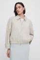 Куртка з домішкою льону Calvin Klein сірий