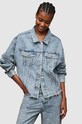 AllSaints kurtka jeansowa PIPER CRYSTAL bez kaptura niebieski WO066Z