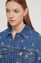 Džínová bunda Desigual FLOWERS 24SWED21 modrá