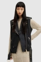 чёрный Кожаный жилет AllSaints BILLIE GILET Женский