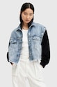AllSaints geaca CHLO DENIM SWEAT JKT necaptusit albastru W044OA